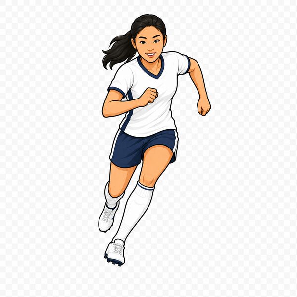 Soccer player — female-return-forehand